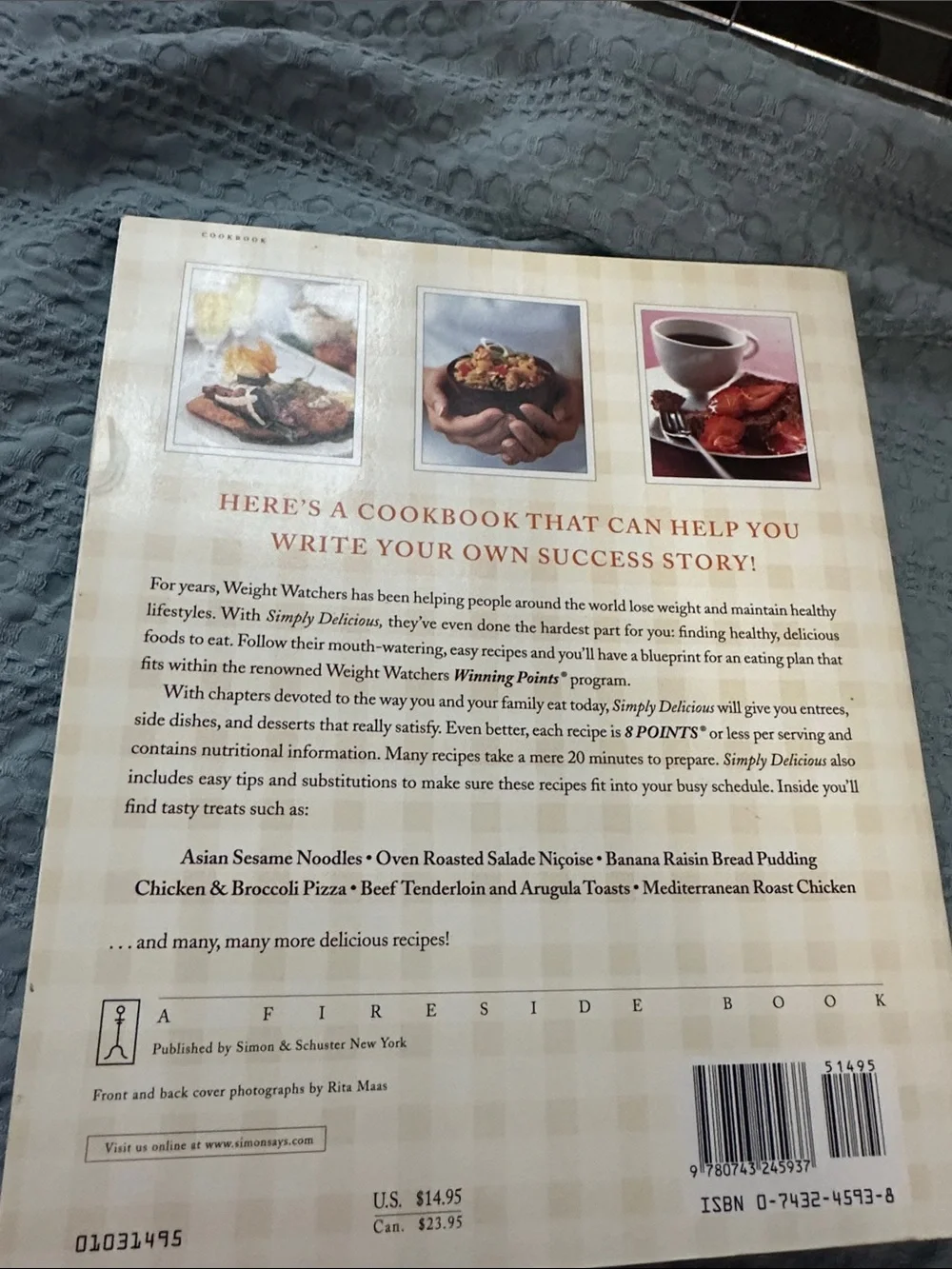 Weight Watchers Simply Delicious Cookbook - Cream & Blue Accents 245 recipes